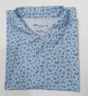 قميص بولو Peter Millar Seaside رجالي أصلي مقاس L بحالة ممتازة تصميم صيفي مميز