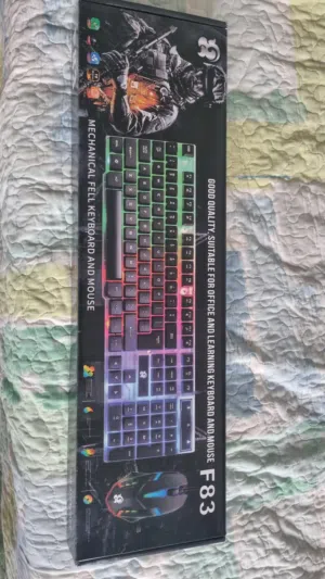 جديد كلياً - طقم كيبورد وماوس جيمنج F83 بالكرتونة BRAND NEW – F83 Gaming Keyboard and Mouse Set