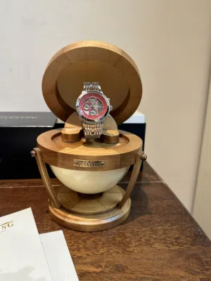 Collectible limited numbered edition chronograph fully transparent watch. One of a kind.