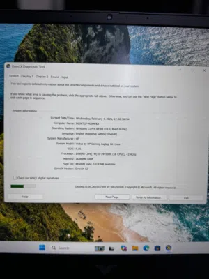 جهاز لابتوب توب hp cor i5 الجيل الرابع عشر جيمنج بحالة الوكاله وكرت 3050 6g