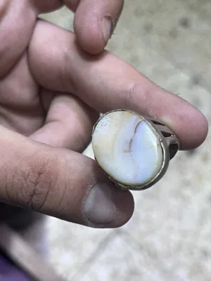 مجبس عقيق يماني اصلي فضه عراقيه خالصه