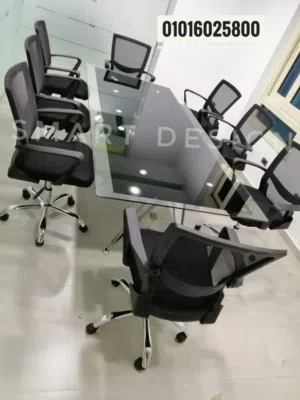 ترابيزه اجتماعات/ ميتينج روم زجاج سكوريت متاح جميع المقاسات اثاث مكتبي Meeting room/Meeting table