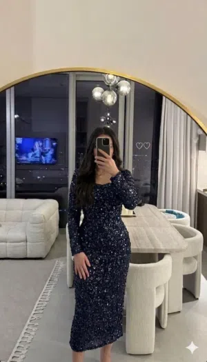 فستان ازرق سهرة جودة عالية جديد