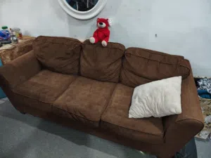 Sofa and King size cot and mattress., Wooden table