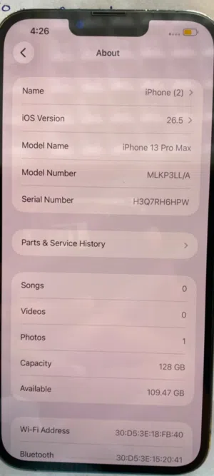 Apple iPhone 13 Pro Max 128 GB in Al Dhahirah