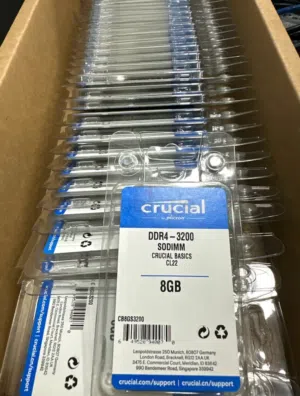 Crucial DDR4 3200 8GB SODIMM RAM; AED 150 per stick