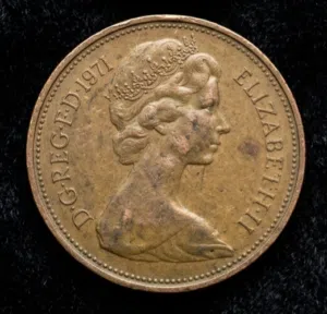 للبيع: عملة بريطانية قديمة مميزة - 2 بنس جديد (2 New Pence) لعام 1971