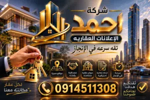 بسم الله والصلاة والسلام على رسول الله  أحمد للإعلانات العقارية  السلام عليكم ورحمة الله وبركاته