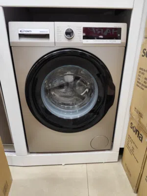 عرض نااار على غساله كونتي باب عريض 8 كيلو سلفر شاشه تتش احدث موديل