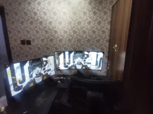 شاشتين للبيع game on و liblad الاثنين 2k 180hz 0.5 ابيع الشاشتين مع بعض بس والستاند معي ستاند مجانا