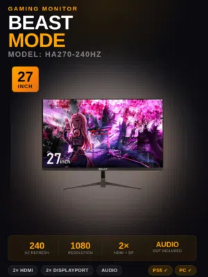تخفيض 55% مونتور العاب 27 انش 240 هيرتز وشاشة   Gaming monitor 27" IPS game شاشه احترافيه العاب PUBG