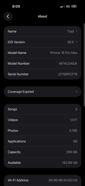 Apple iPhone 16 Pro Max 256 GB in Irbid