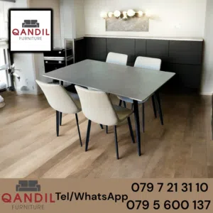 طاولة مطبخ + 4 كراسي .. واصلة داخل عمان .. بورسلان سفرة . جلد .. حديد