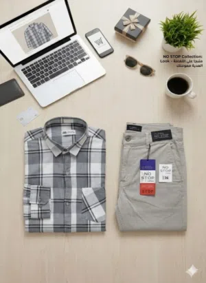 طقم بنطلون ماركة توب ون مختلف المقاسات مع قميص كاروهات  قمة الرقي.متوفر ف عطبرة ويوجد شحن ولايات