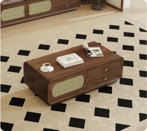 BRET Rustic Rattan Coffee Table