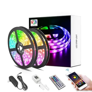 LED Strip Light RGB 5050 Flexible Ribbon With App Control حبل انارة ذكي يعمل على الصوت والتطبيق والر