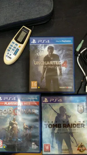 Playstation 4 games (Uncharted 4, God of War, Tomb Raider)