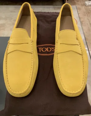 Original Tod’s Gommino Yellow Suede Loafers