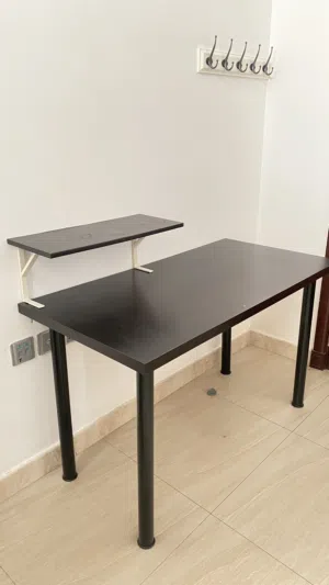 Large & Practical Study Desk / Workstation with Monitor Shelf طاولة مذاكره / عمل كبيرة مع رف للبيع