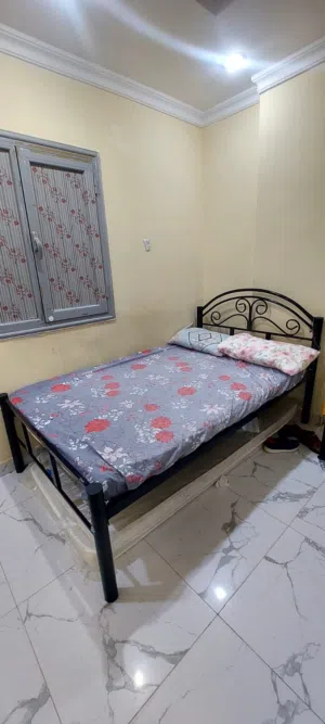 House hold item, Refrigerator, bed set, washing machine, plastic table with chair