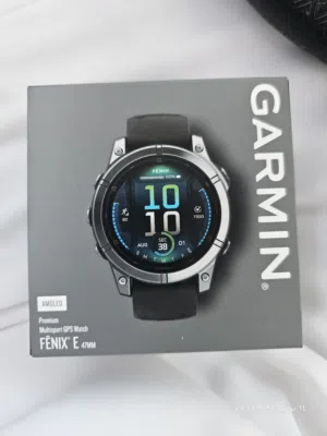 fēnix E – 47 mm, AMOLED Stainless Steel with Black Silicone Band