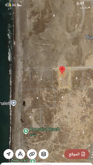 ارض سياحية ع نسيم البحر بركاء ابو النخيل