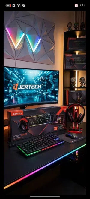 4 في واحد سماعة و ماوس و ماوس باد و كيبورد rgb جيمنق لحق