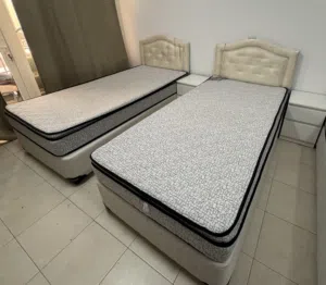 Bed + high quality Mattress + Nightstand 100×200cm سرير فردي + مرتبة طبية جودة عالية + طاولة جانبية