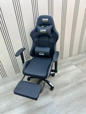 كرسي جيمنغ مع مسند اقدام  مش بس كرسي  هذا سلاحك السري بالفوز  راحة طويلة، تصميم فخم، ودعم للظهر