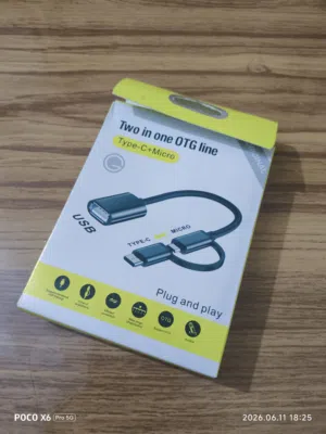 قطع OTG بمنفذين type~c وايضا micro للايفون لربط كيبوردات واستعمالات كثيرا تفاصيل وصف