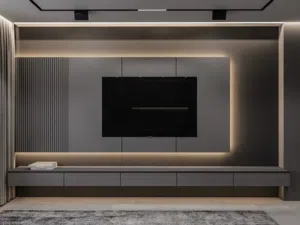 Modern Media Wall Units for Stylish Living Spaces وحدات تلفاز حائط (ميديا وول) بتصاميم عصرية