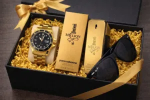 بكج هدايا فاخر للعيد  عطر + ساعة فخمة + نظارة ماركة بسعر مميز