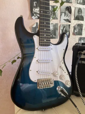 Blue Electric guitar