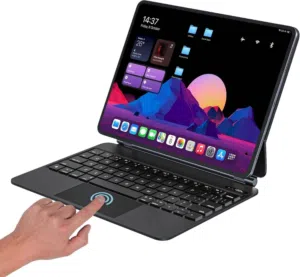 Powerology Smart Case Pro+اللاسلكية المزودة لوحة مفاتيح لجهاز iPad Pro13 (M4)اسود عربي جديد إنجليزي