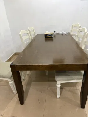 Eight seater dining table +6 dining chair chairs