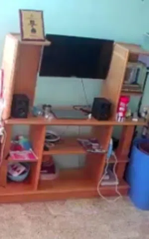 Tv / electronic stand and master bed with coat
