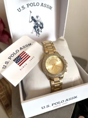ساعة ذهبية US POLO + ساعة برفوا + ساعة Curren