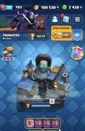 بيع حساب كلاش رويال فوق 4000 كأس واكثر من 2400 جوهرة و اكثر من 100k كوينز Arena 12