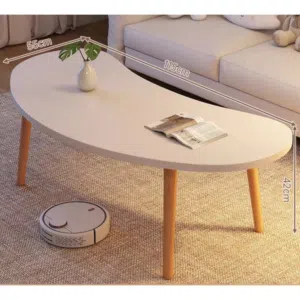 طاولة وسط خشبية لون ابيض بشكل عصري المقاس 115*55*42سم