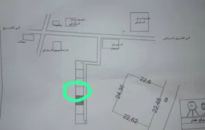 ارض مساحتها 550واجهتها بيستا