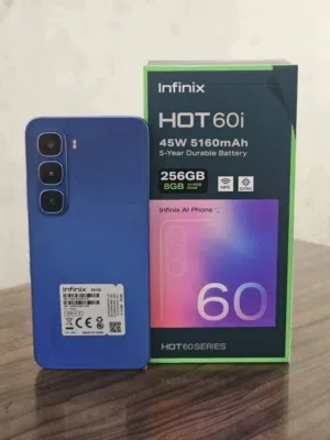 جهاز Infinix Hot 60i مواصفات 256 جيجا رام16 كفالة سنة كاملة