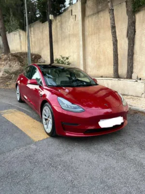 تسلا موديل 3 (2021) فحص 3 جيد خمري داخلي ابيض