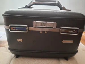 Vintage American Tourister Hard Shell  Makeup Toiletries  Luggage Case w/ Mirror هدية عيد الأم