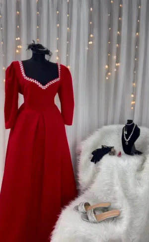 فستان مناسبات ملبوس مره وحده