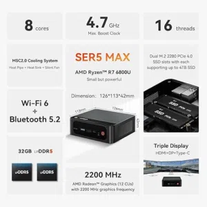 Mini PC, AMD Ryzen 7 6800U