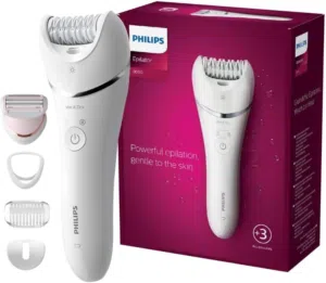 ماكنة ازالة الشعر من فيليبس مع رؤوس متعدده Philips Epilator Series 8000 Cordless Wet & Dry