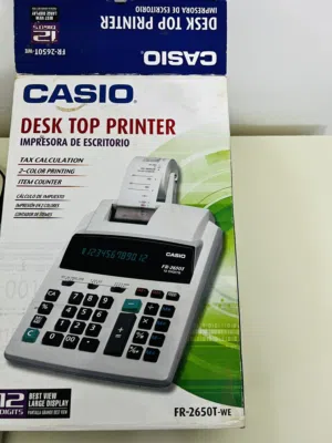 � حاسبة كاسيو CASIO FR-2650T بطابعة مدمجة – حالة ممتازة مع الكرتون الأصل
