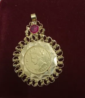 للبيع: عملة ذهبية ملكية نادرة (1894-S) بإطار ذهبي فاخر - الوزن الإجمالي 40 جرام