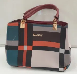 KILOY Luxury Plaid Handbag for Women – Premium Multi-Color Top-Handle Ladies Shoulder Bag