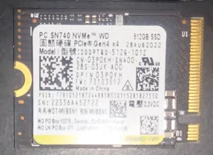 WD 512GB SSD Nvme mini size